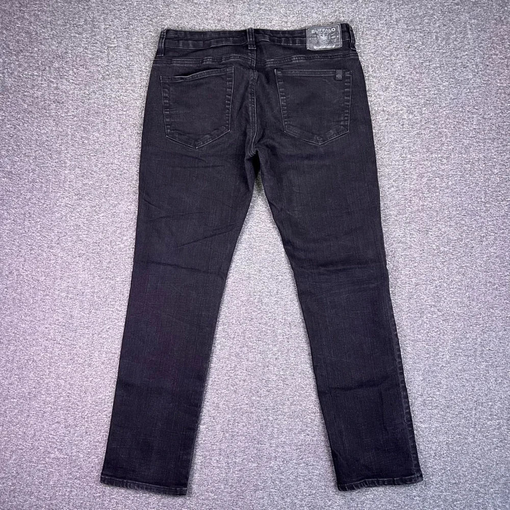 Buffalo David Bitton Jeans Mens 34x32 Black Ash Slim Stretch Grunge Moto‎ Edgy
